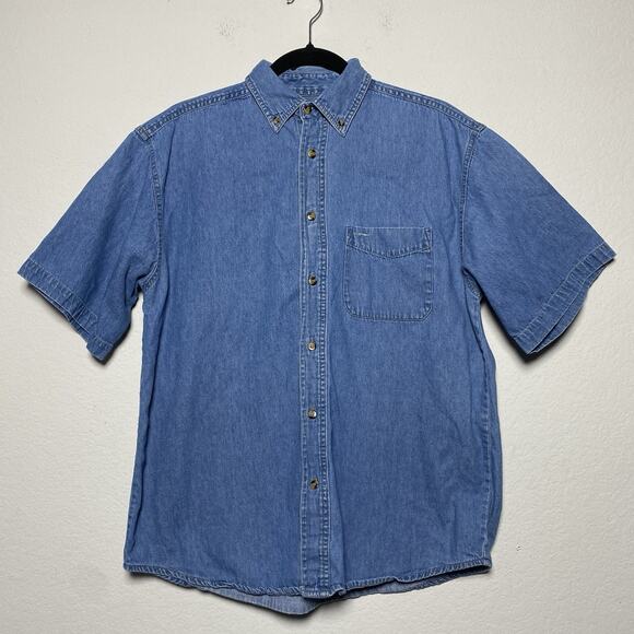 Vintage Outback Rider Button Down Chambray Mens Medium Western Rugged Workwear - Picture 1 of 5